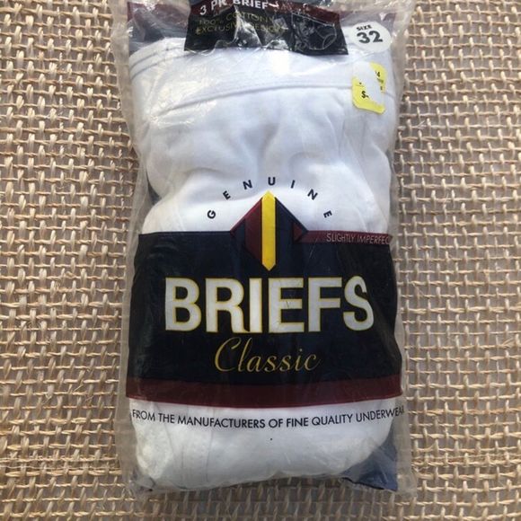 Vintage Retro White Classic Briefs Men’s 32 - Picture 2 of 5